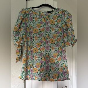 Banana Republic Floral Blouse - Purple, Yellow, Green